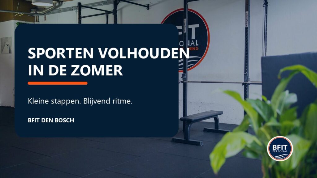 Rustige trainingsruimte van BFIT Personal Training in Den Bosch met klaarstaand krachttrainingsmateriaal.
